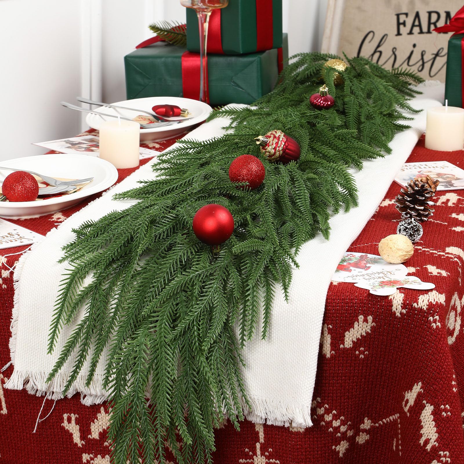 9FT Realistic Christmas Garland,PE Artificial Christmas Garland - SHareconn
