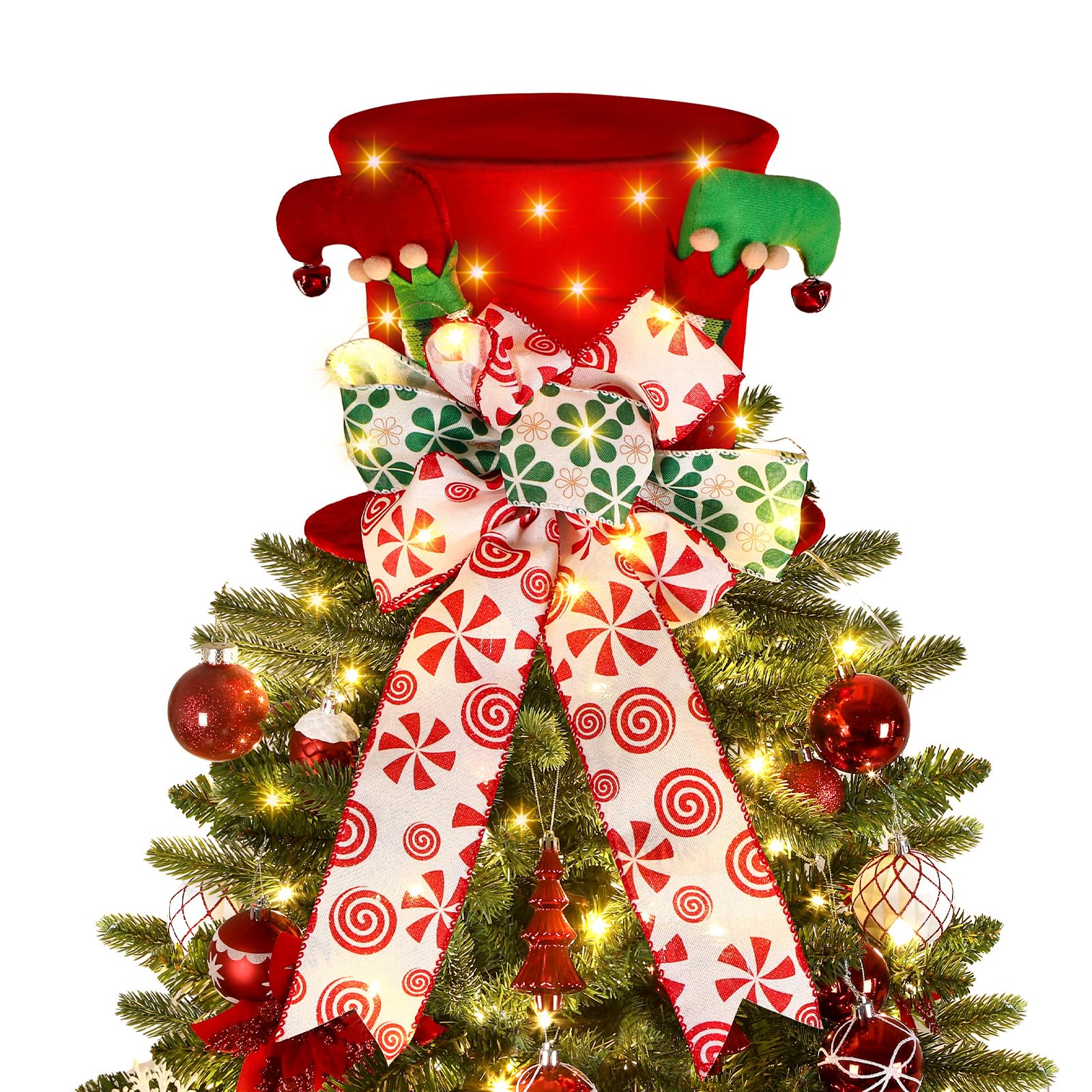 Christmas Tree Topper Hat Lighted - SHareconn