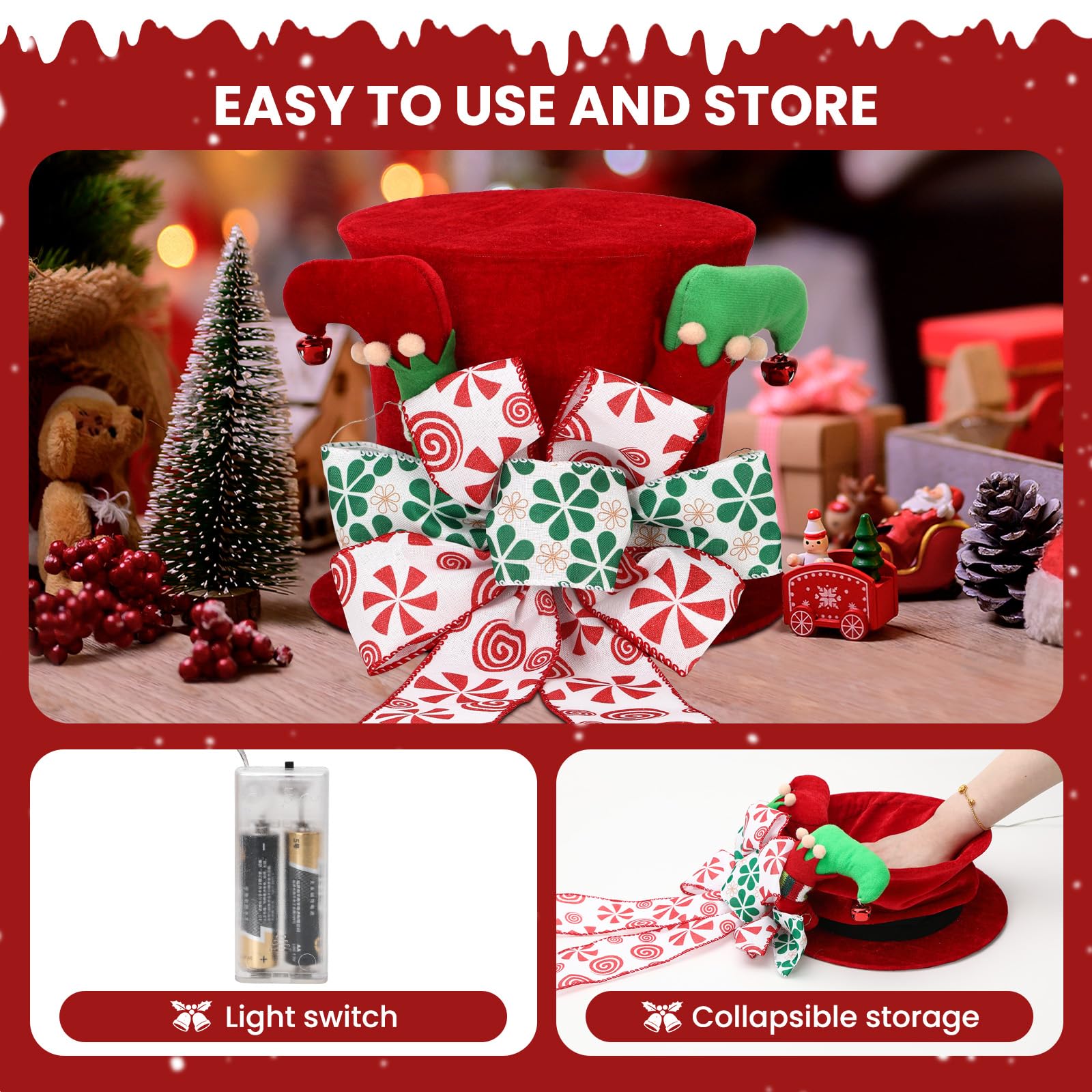 Christmas Tree Topper Hat Lighted - SHareconn