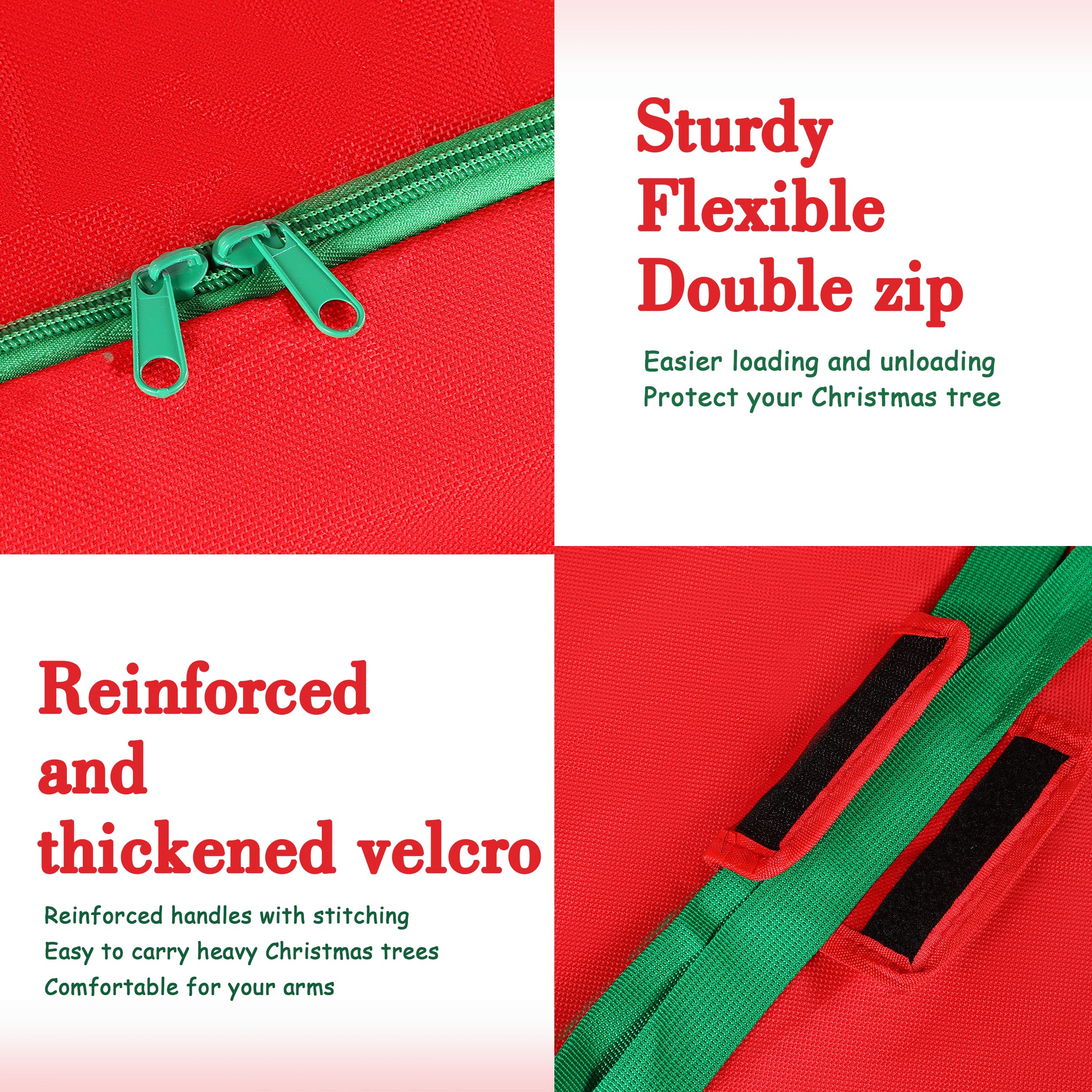 Funny Cute Santa Claus and Reindeer Print Christmas Tree Storage Bag Fits Maximum to 7.5 FT/9 FT-Red/Green/Blue - SHareconn