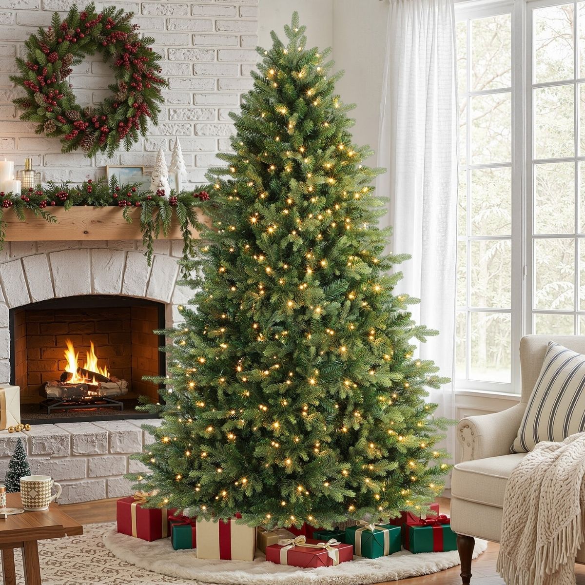 SHareconn pre-lit tree in warm white mode
