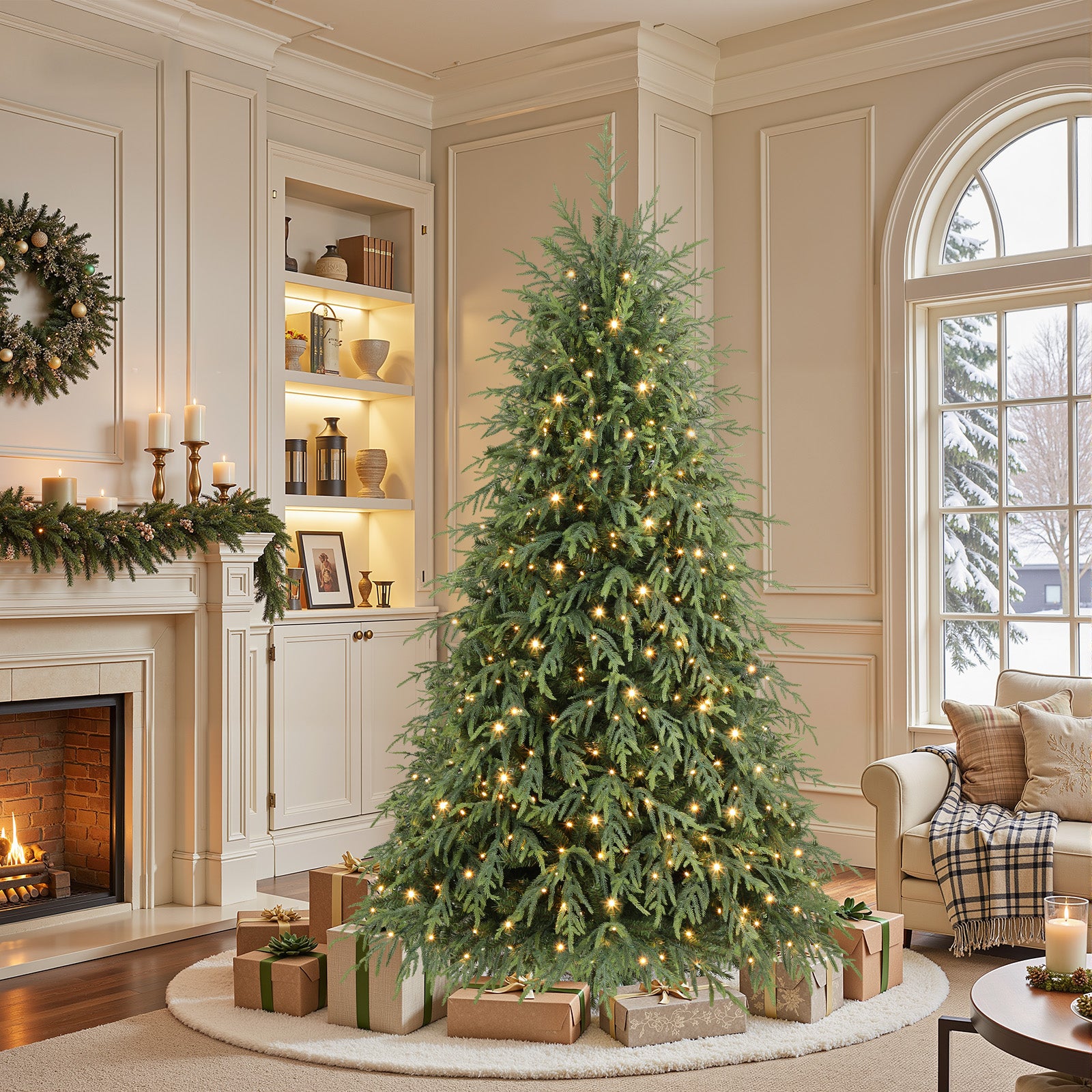 6ft Norfolk Pine Christmas Trees with 17 Modes Multi-Color Lights