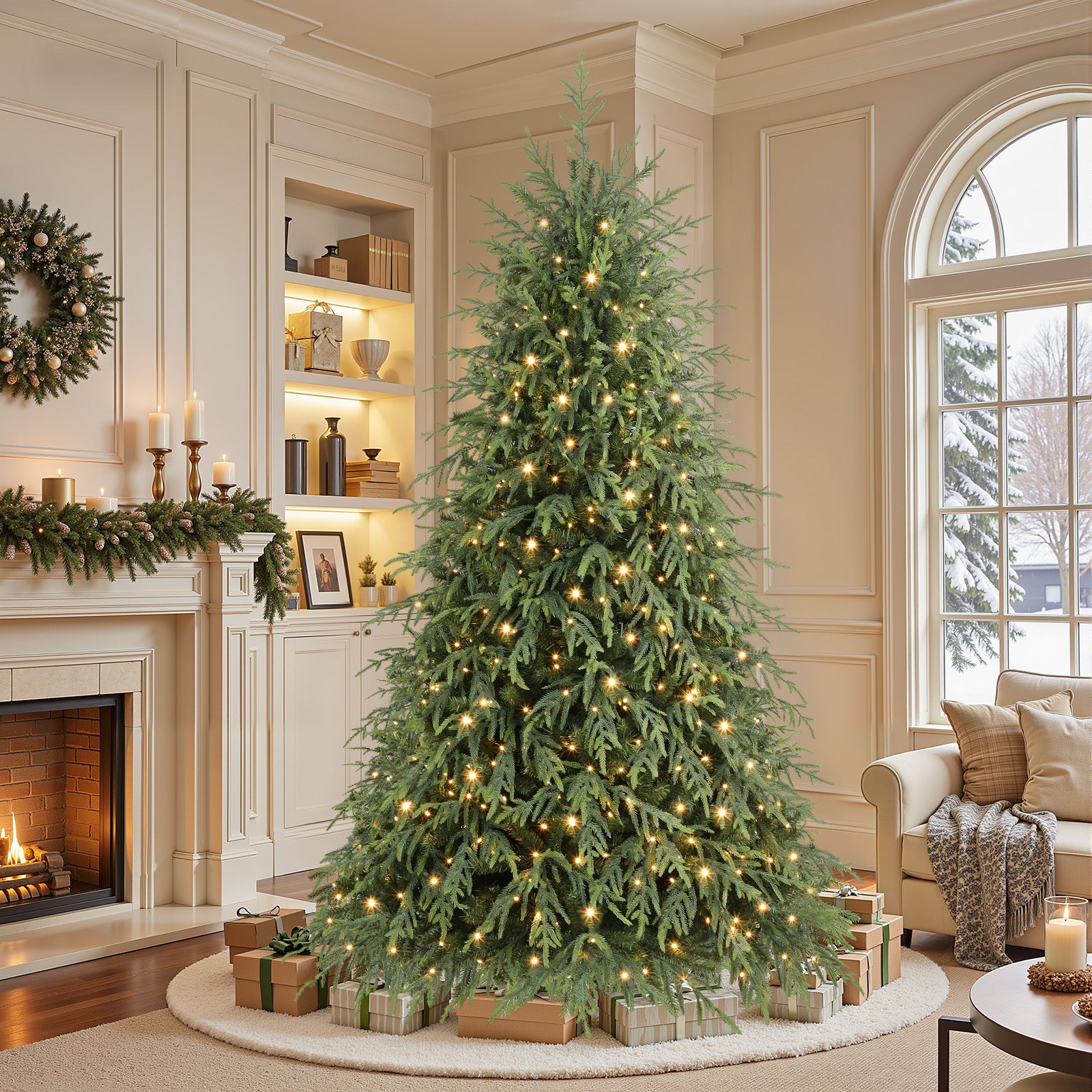 Norfolk Pine Christmas Trees with 17 Modes Multi-Color Lights
