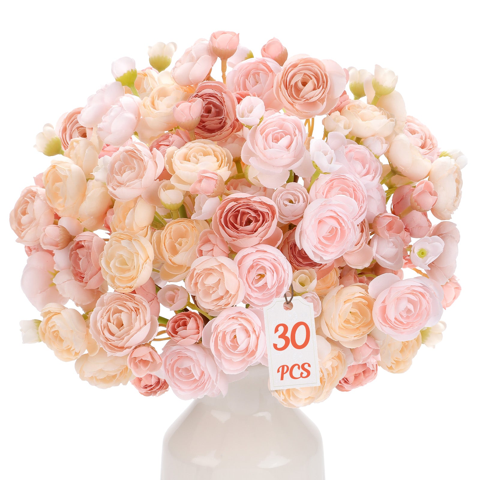 30Pcs Ranunculus Artificial Flowers Faux Silk Mini Ranunculus