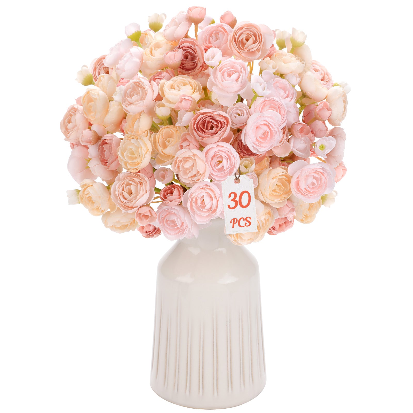 30Pcs Ranunculus Artificial Flowers Faux Silk Mini Ranunculus