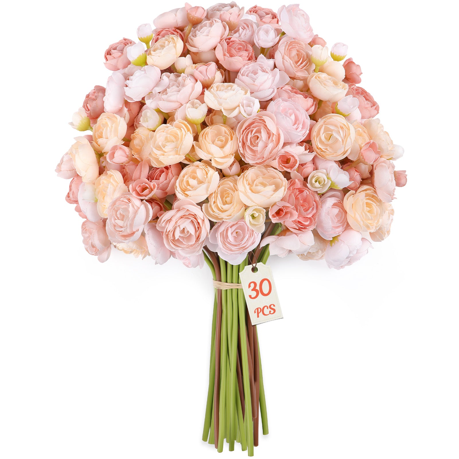 30Pcs Ranunculus Artificial Flowers Faux Silk Mini Ranunculus