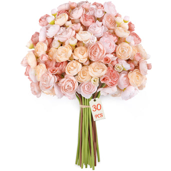 30Pcs Ranunculus Artificial Flowers Faux Silk Mini Ranunculus - SHareconn