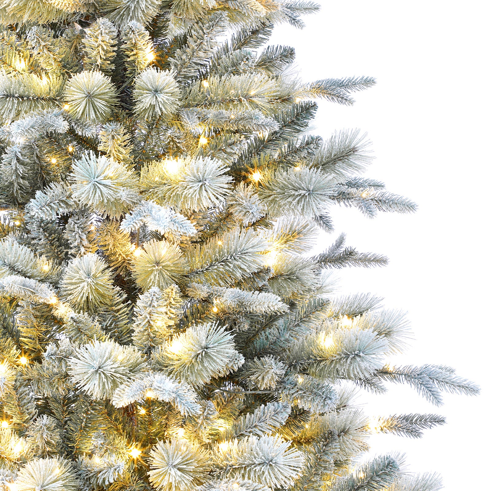 7.5ft Premium Flocked Princess Pine Christmas Tree - 500 Pre-Lit Clear Twinkle Lights & 3338 Lifelike Tips