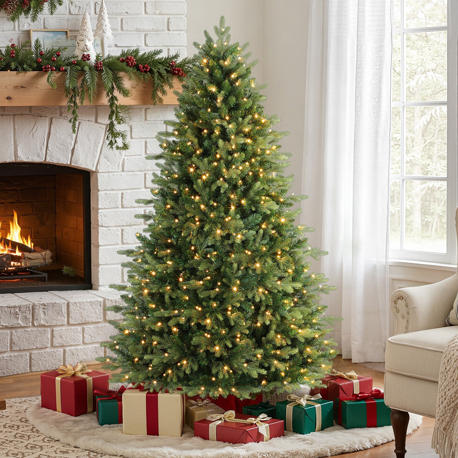5ft Fraser Fir Artificial Christmas Tree with Multi-Color Lights