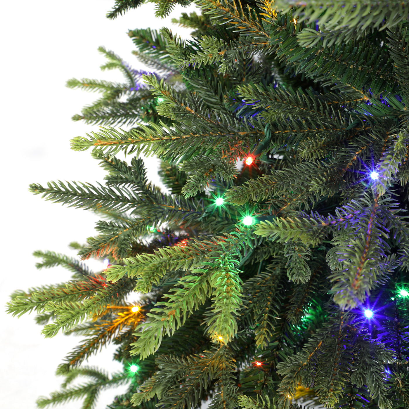 Artificial 7.5FT Balsam Fir Christmas Tree by SHareconn with lifelike PE needles and dual color lights for festive decor.