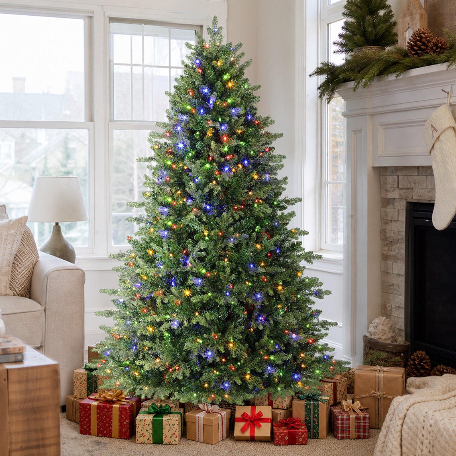 5ft Fraser Fir Artificial Christmas Tree with Multi-Color Lights