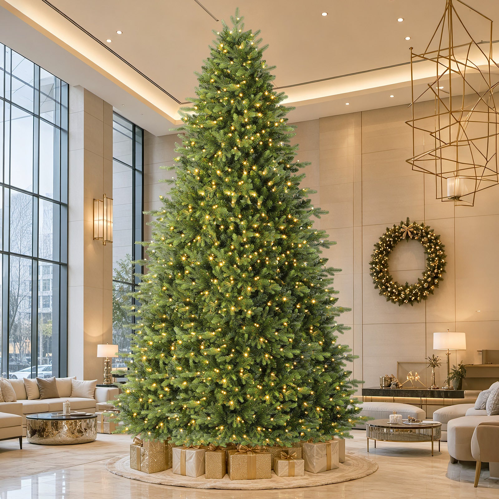 8ft Fraser Fir Artificial Christmas Tree with Multi-Color Lights