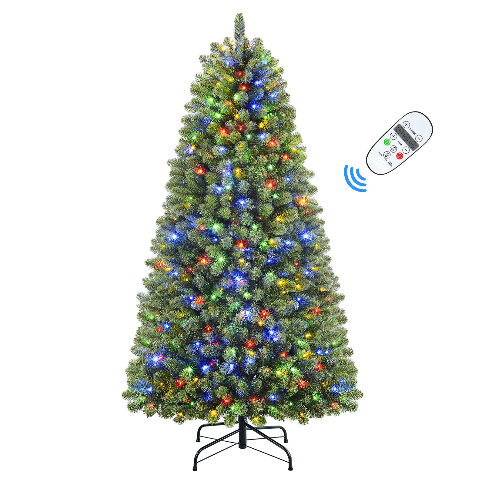 Pre-lit Classic Spruce Artificial Christmas Tree with Multi-Color LED Lights