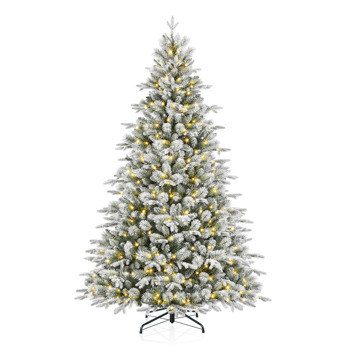 7.5ft Premium Twinkling Flocked Princess Pine Christmas Tree - 500 Pre-Lit Clear Twinkle Lights & 3338 Lifelike Tips