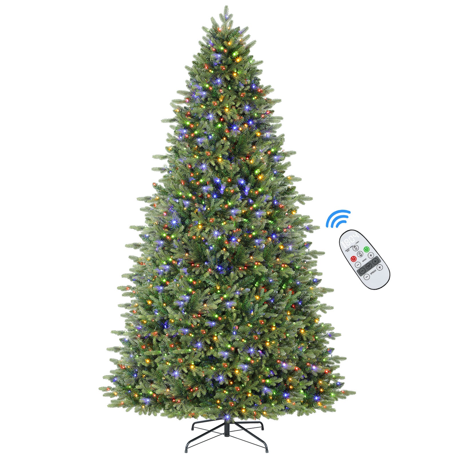 9ft Fraser Fir Artificial Christmas Tree with Multi-Color Lights