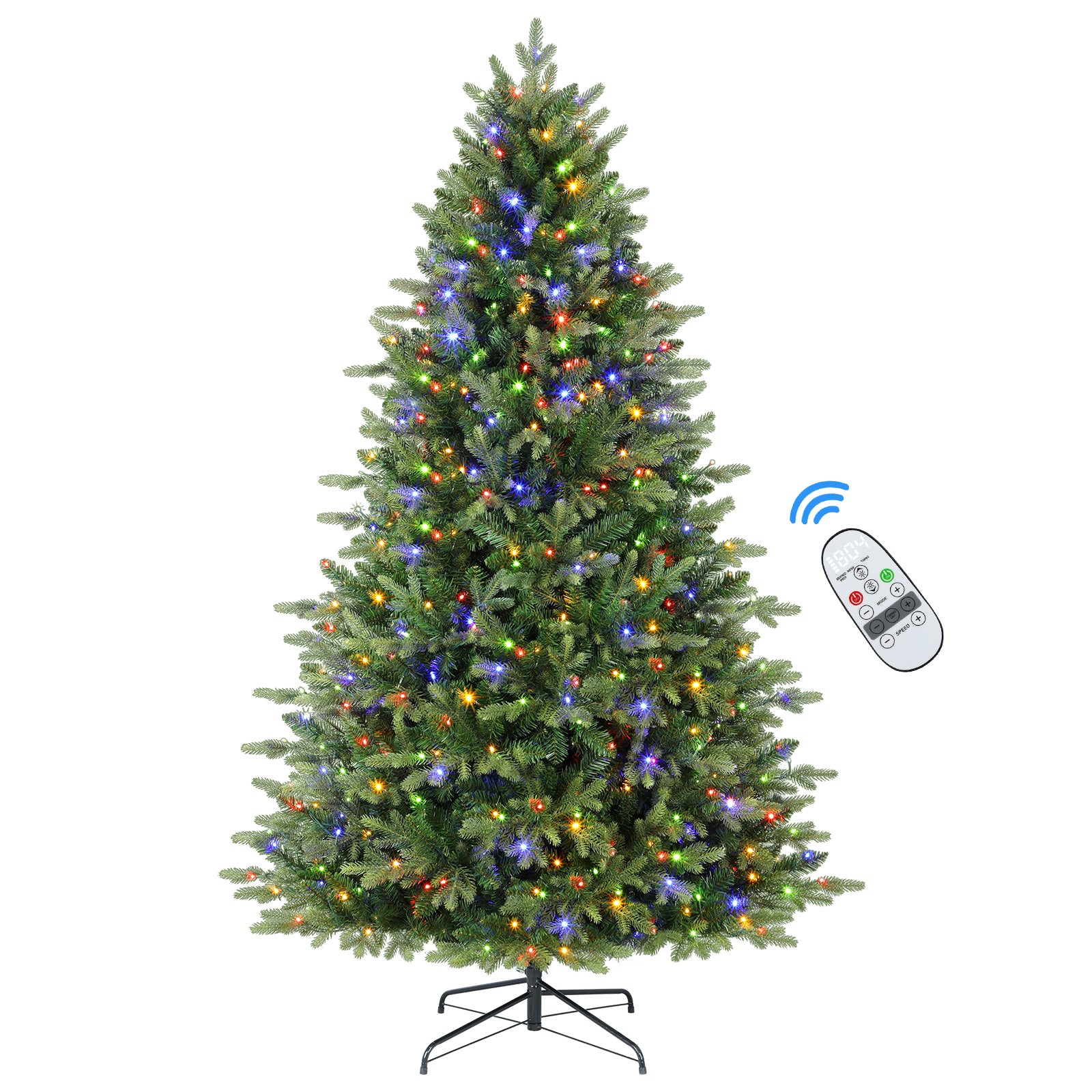 Fraser Fir Artificial Christmas Tree with Multi-Color Lights, 5/6/7/7.5/8/9FT