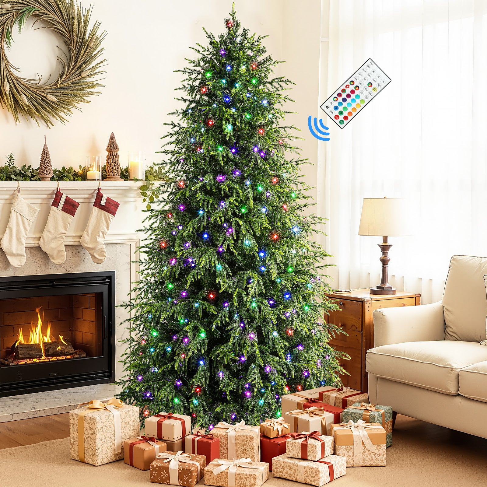 4ft Norfolk Pine Christmas Trees with RGB Lights