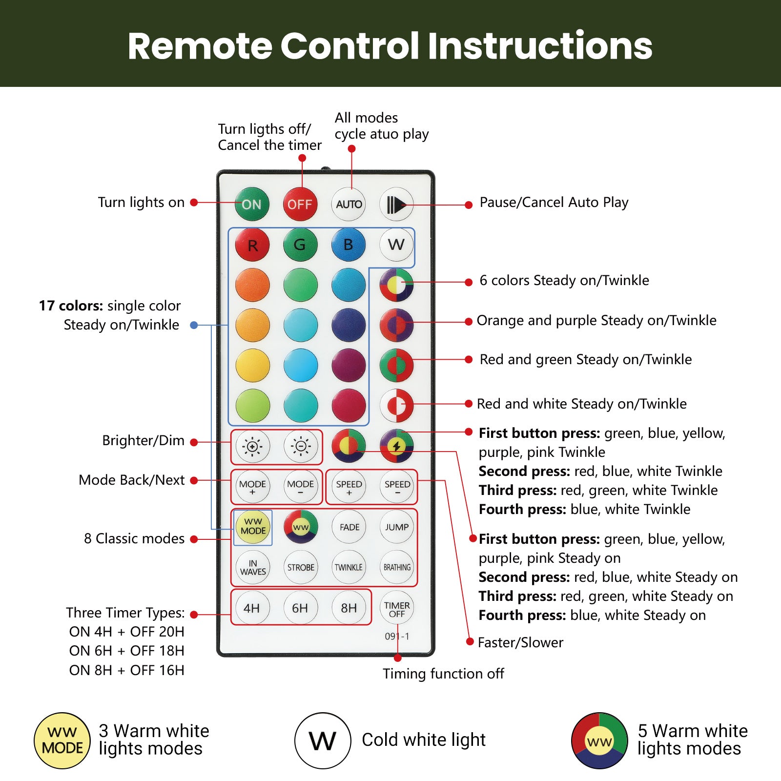 Cypress Spruce Artificial Christmas Tree with RGB Lights