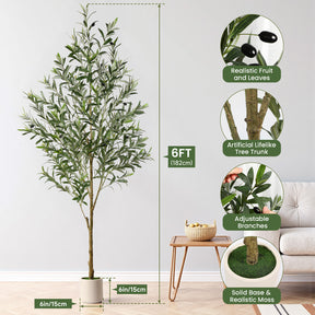 Faux olive tree with white planter from SHareconn, realistic artificial greenery for home or office decor.