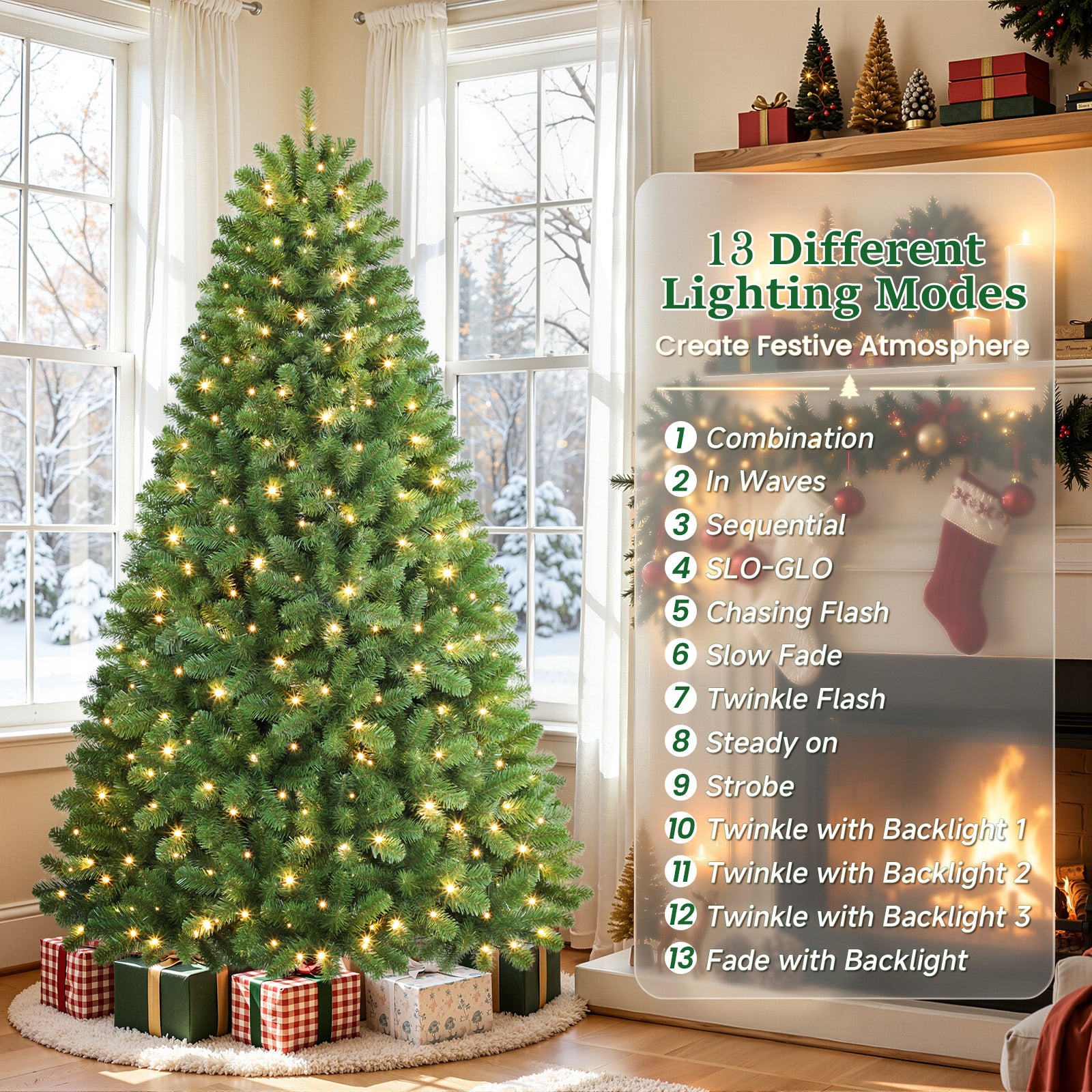 6.5ft Prelit 250 Warm White Lights Artificial Christmas Tree