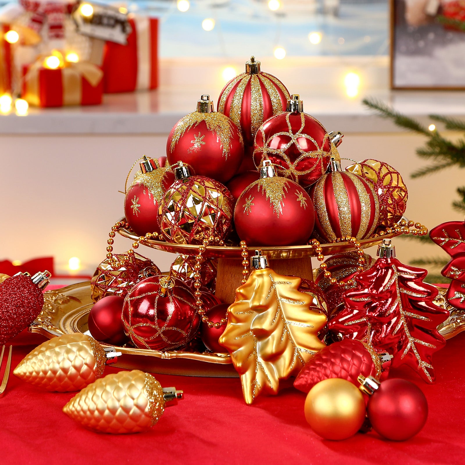 106 PCS Christmas Ball Ornaments Set Red & Gold