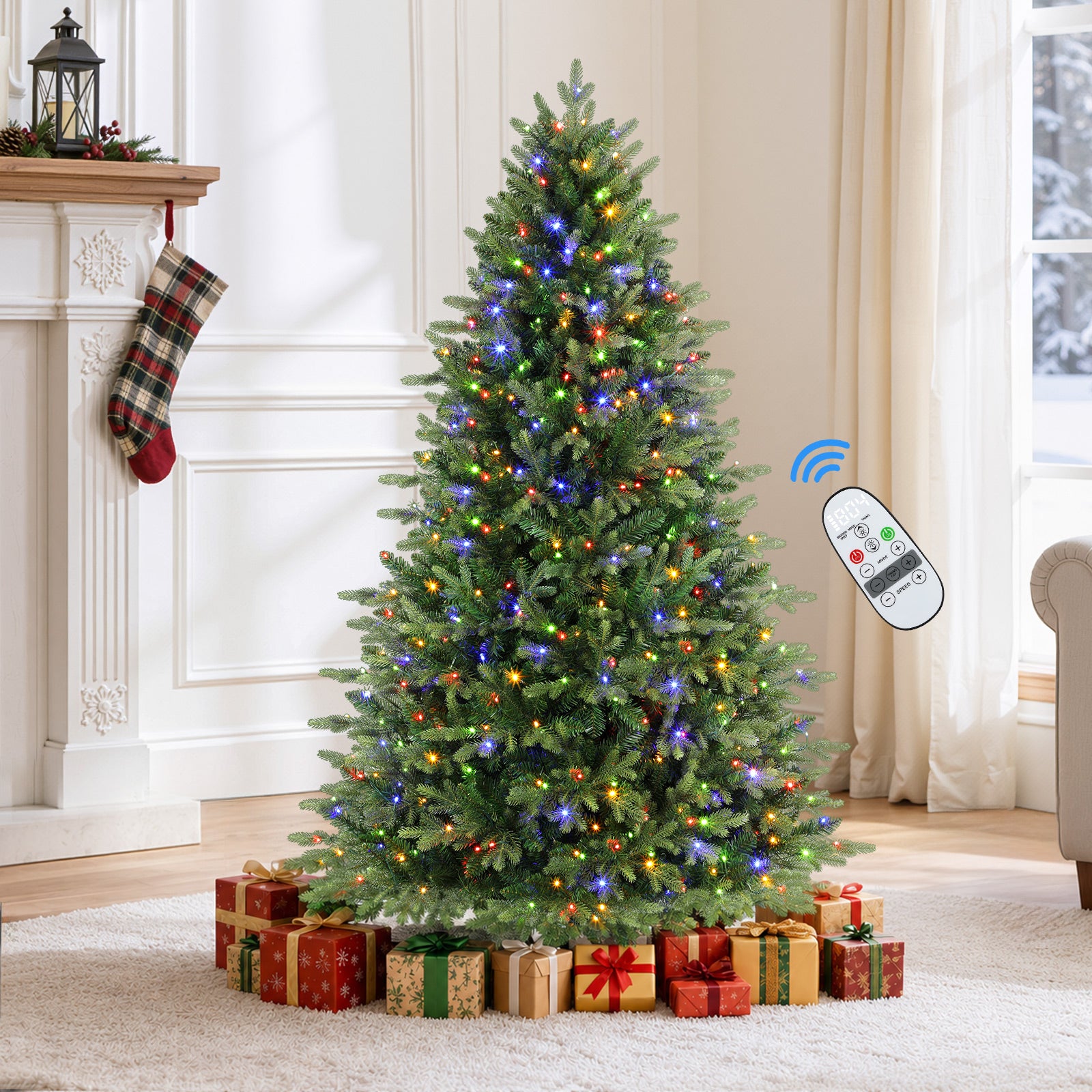 5ft Fraser Fir Artificial Christmas Tree with Multi-Color Lights