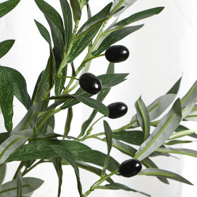 Artificial olive tree with lush green leaves in a white planter, designed for decorative indoor or outdoor use by SHareconn.