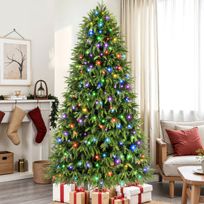 7.5ft Cypress Spruce Artificial Christmas Tree with RGB Lights - SHareconn