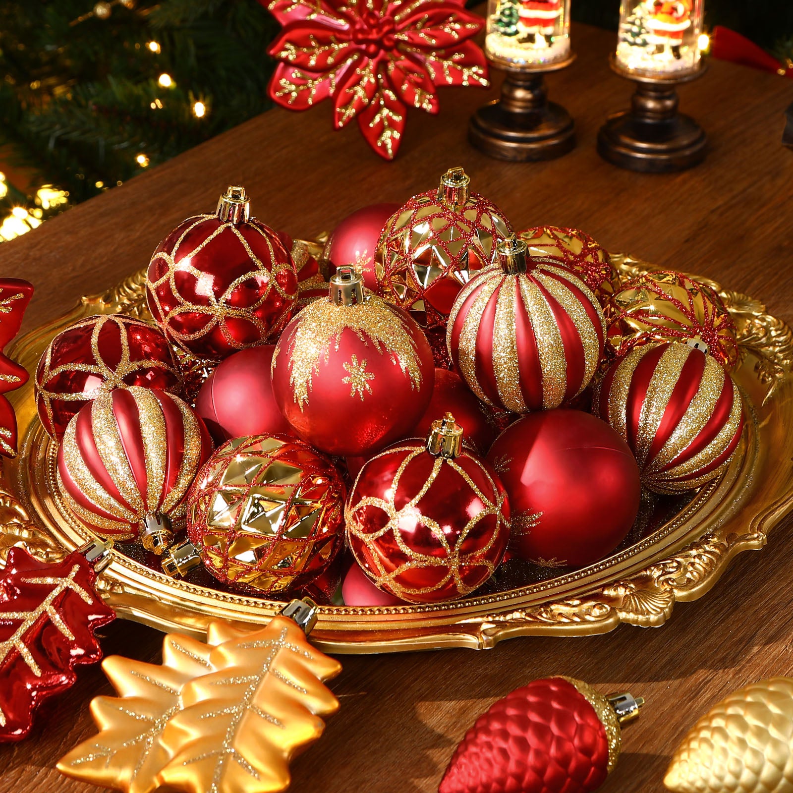 106 PCS Christmas Ball Ornaments Set Red & Gold