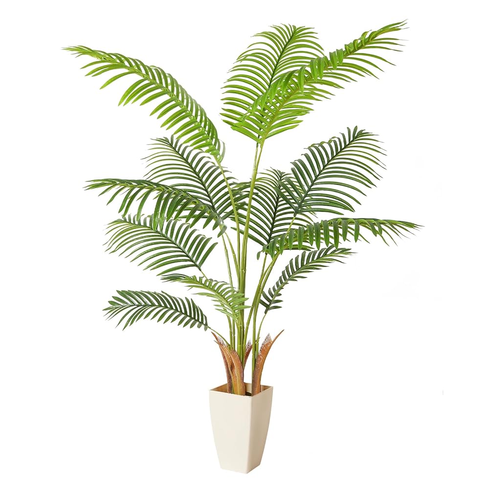 5ft Artificial Palm Tree with White Planter - SHareconn