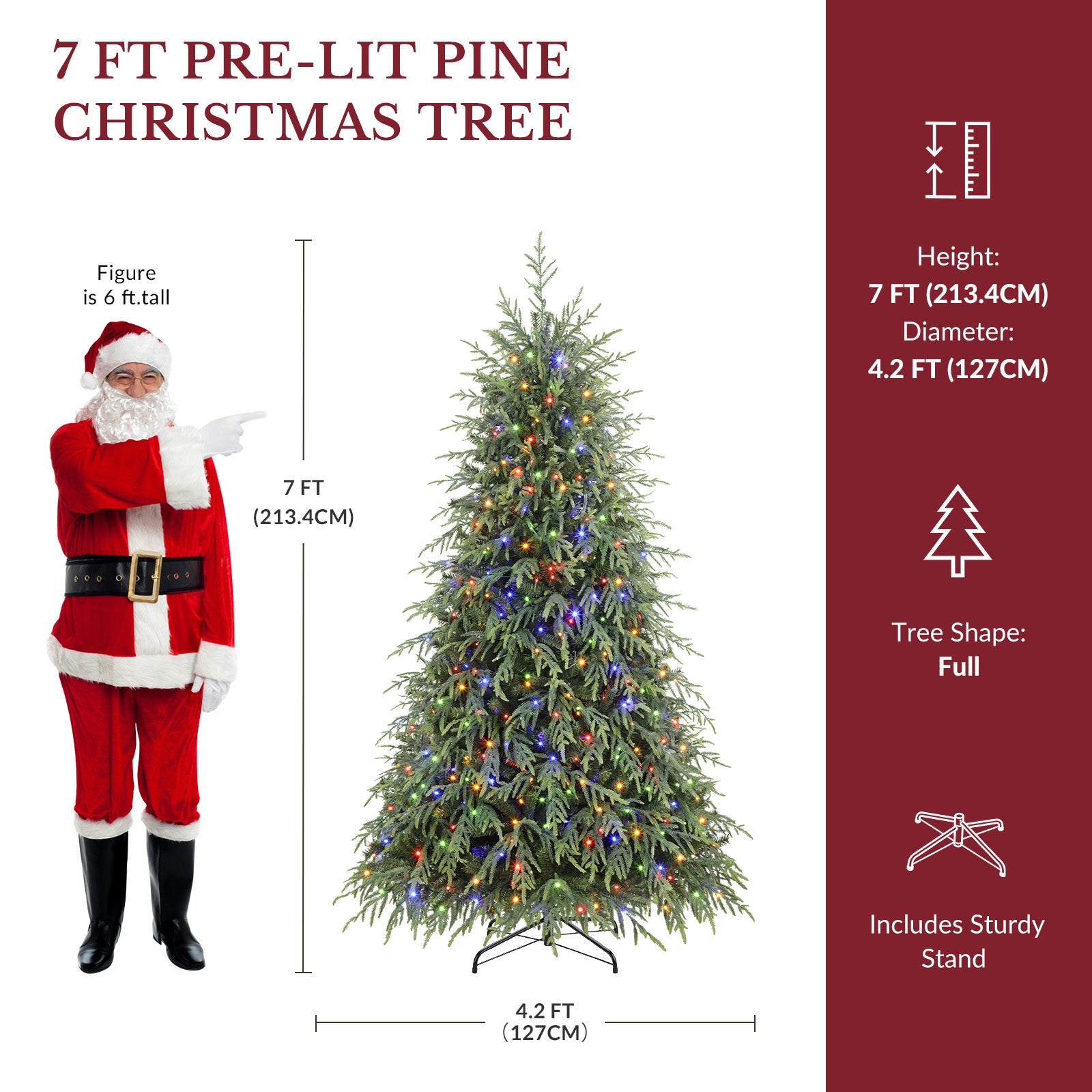 Norfolk Pine Christmas Trees with 17 Modes Multi-Color Lights