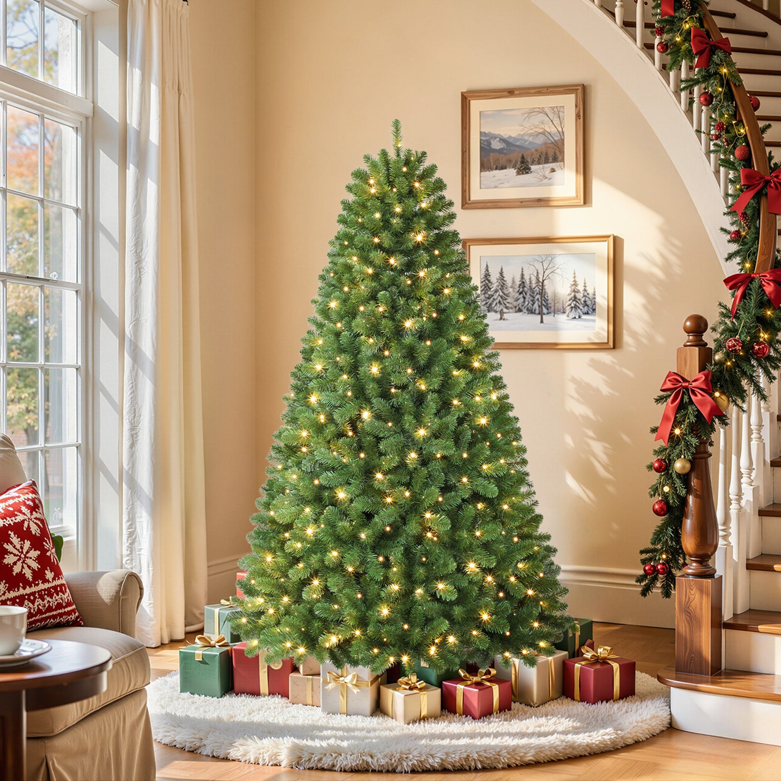 4.5ft Pre-lit Artificial Christmas Tree 100 Warm White Lights