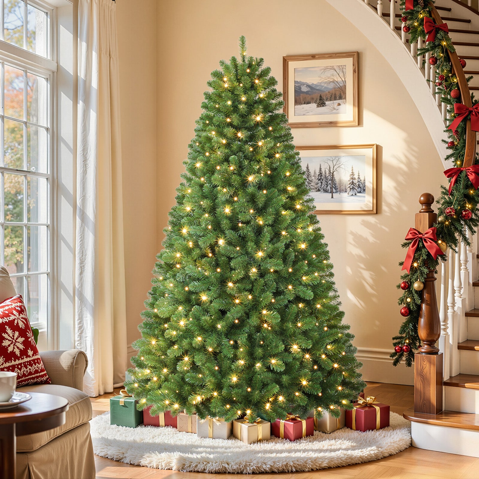6.5ft Prelit 250 Warm White Lights Artificial Christmas Tree