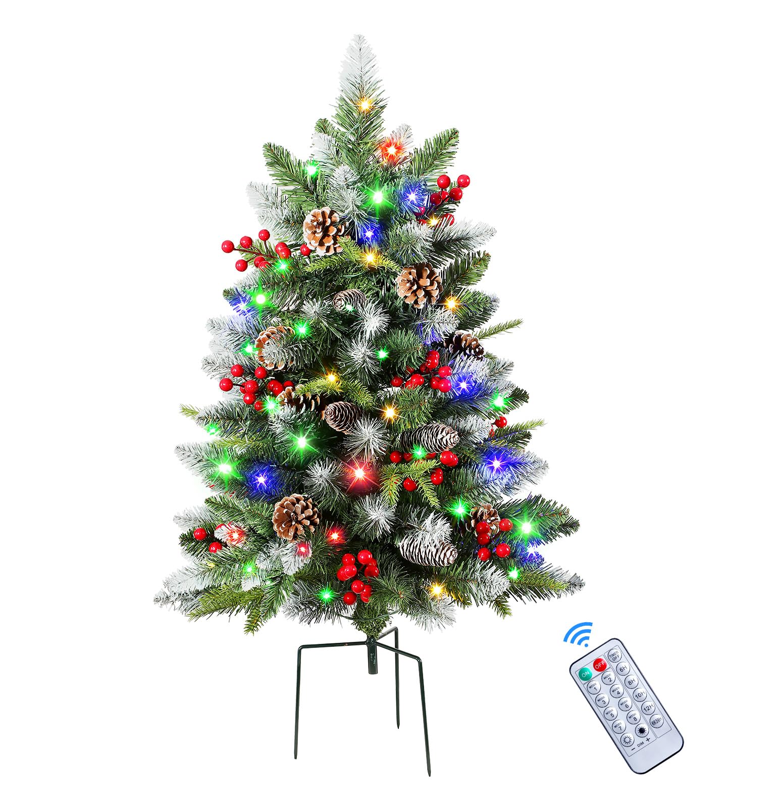 24.5 Inch Lighted Outdoor Christmas Tree with Remote
