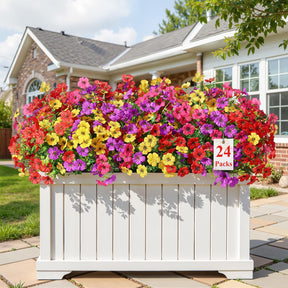 Artificial flowers by SHareconn featuring 24 eucalyptus and violet faux flower bundles in four colors, perfect for home decor.
