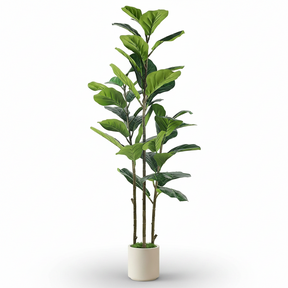 Artificial fiddle leaf fig tree with white pot, realistic faux plant in 4ft, 5ft, or 6ft sizes by SHareconn