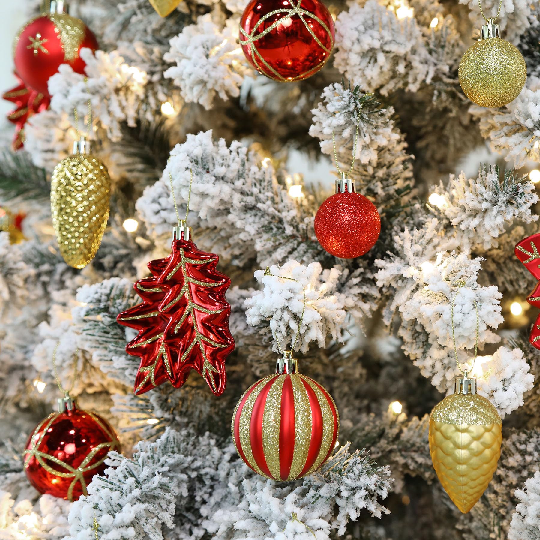 106 PCS Christmas Ball Ornaments Set Red & Gold
