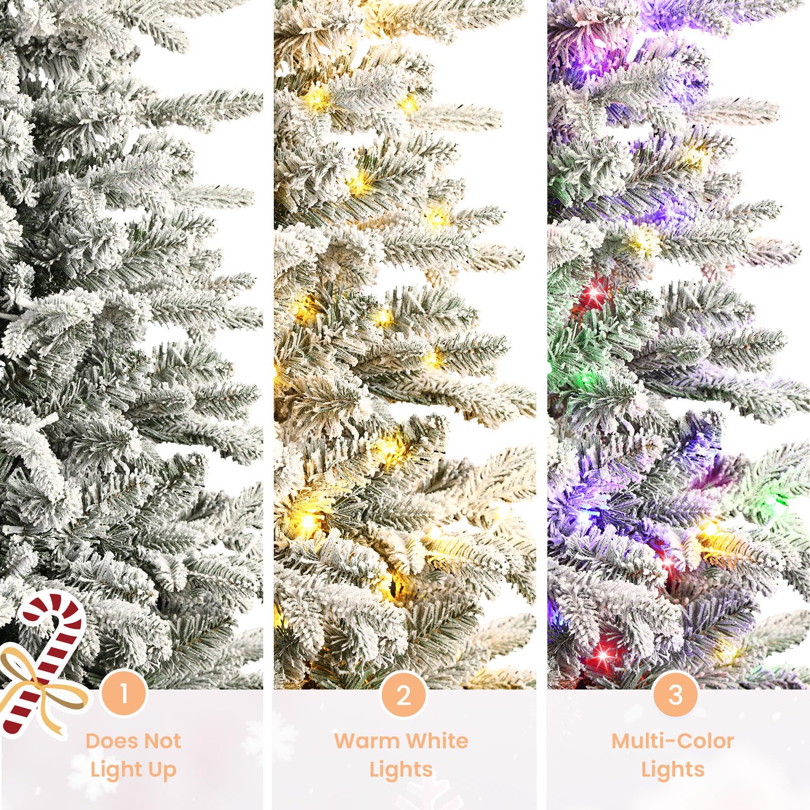 4ft Prelit Flocked Bennington Fir Artificial Christmas Tree with Multi-Color Lights