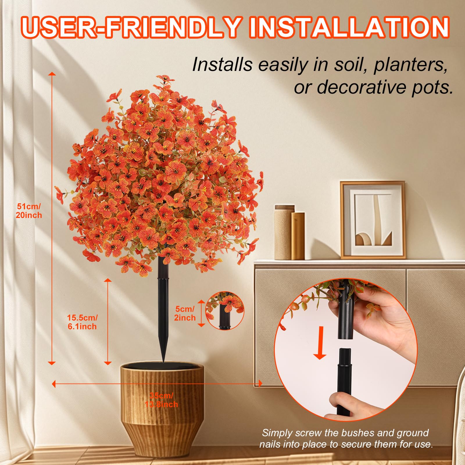 UV Resistant Autumn Fake Floral Violet Shrubs-2 Packs
