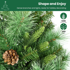 SHareconn 6ft Carolina Pine artificial Christmas tree with multi-color prelit lights and remote control, showcasing lush green branches.
