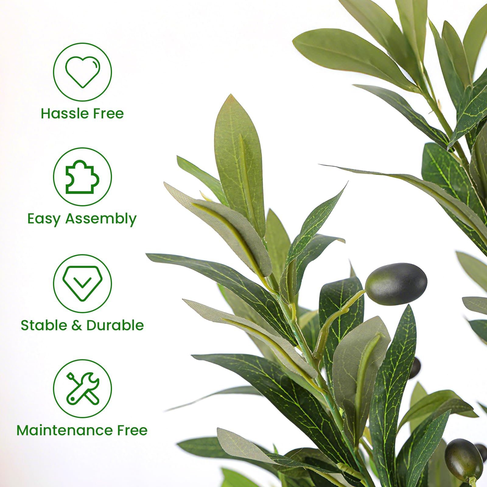 Faux Olive Tree with Lifelike Artificial Trunk and Fruits - SHareconn