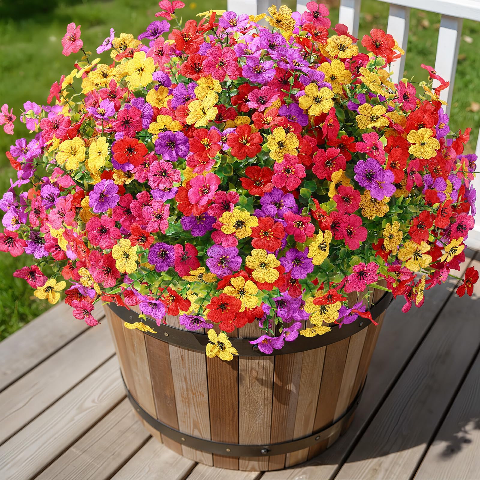 その他 flowers 24 Bundles Artificial Faux Flowers Eucalyptus Violets(Mix 4 Colors)
