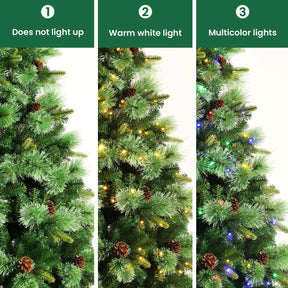 SHareconn 6ft prelit Carolina Pine artificial Christmas tree with multi-color lights and remote control, decorated with ornaments.