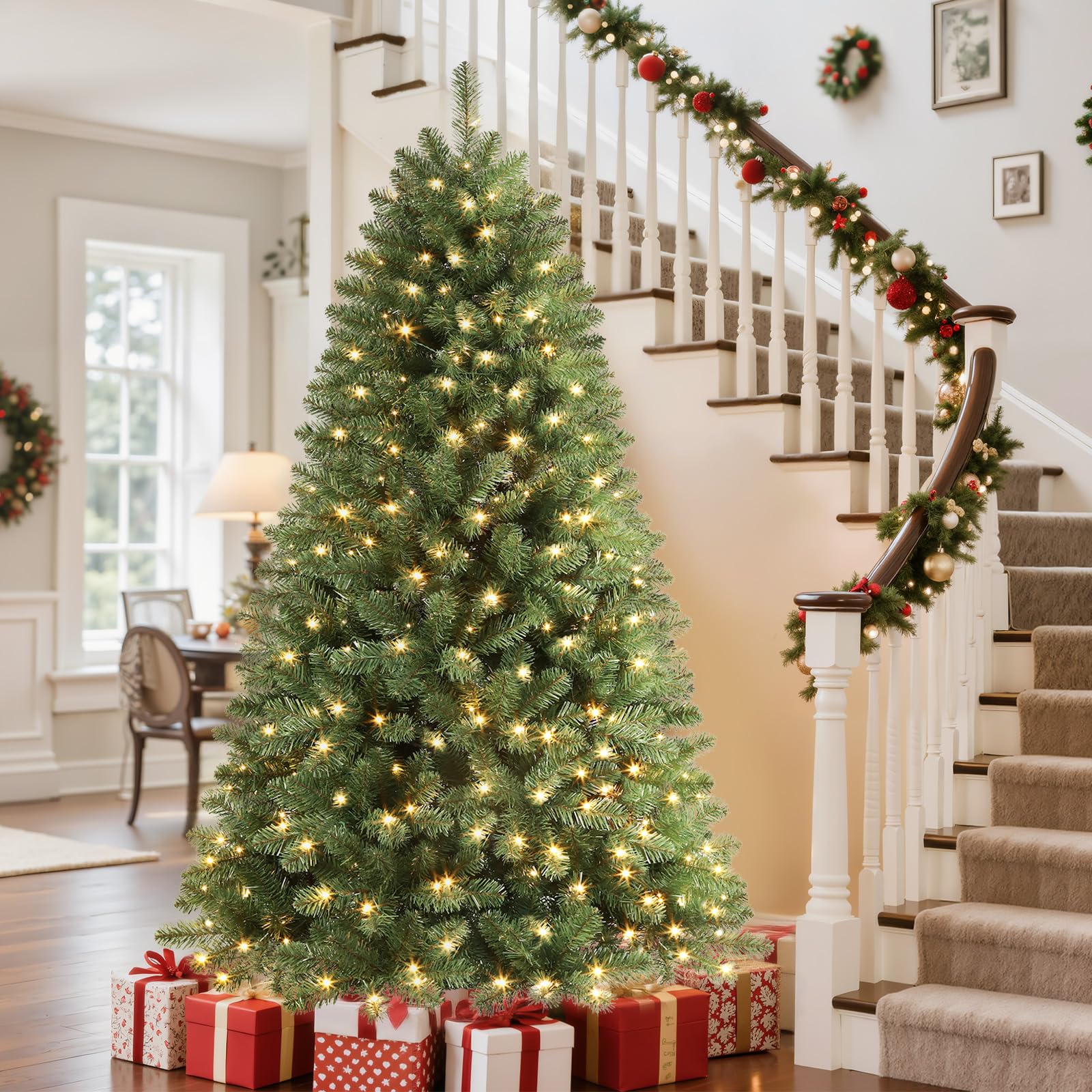 6ft Prelit 250 Warm White Lights Artificial Christmas Tree
