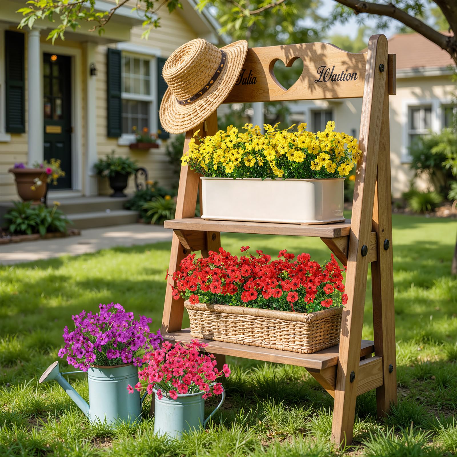 24 Bundles Artificial Faux Flowers Eucalyptus Violets(Mix 4 Colors) - SHareconn