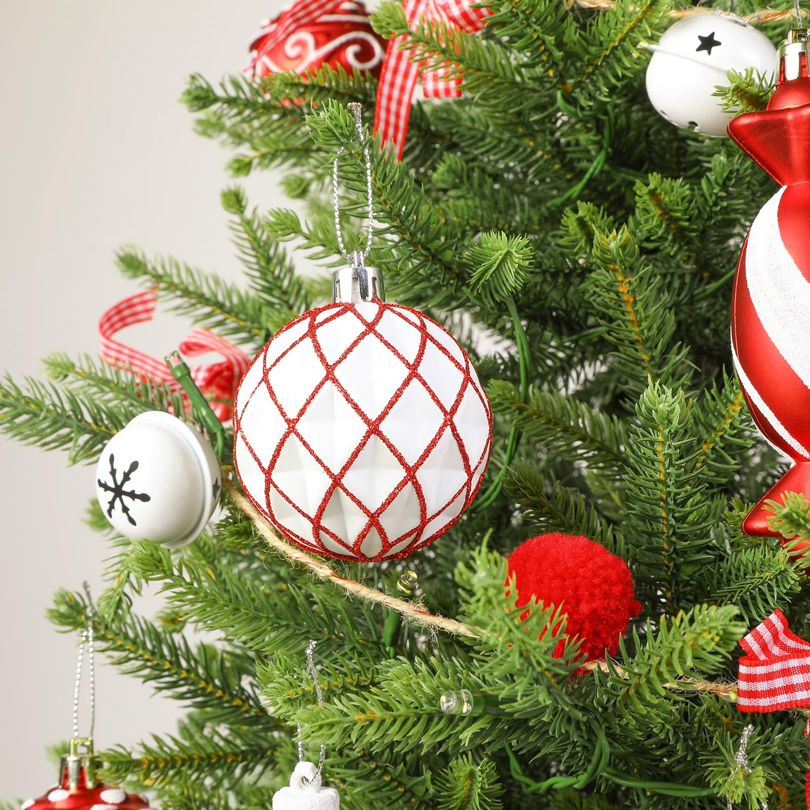 Realistic Artificial Small Tabletop Christmas Tree with Multi-Color Lights and Remote