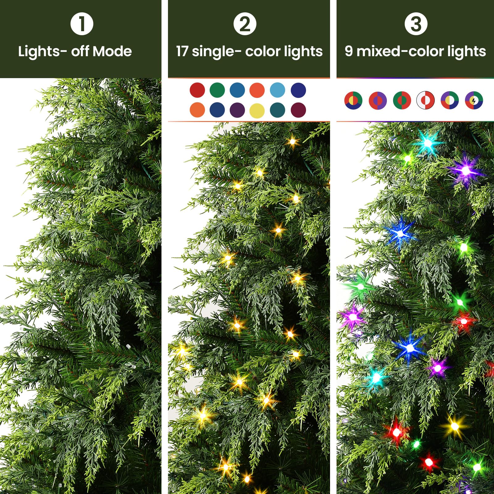 Cedar Cypress Artificial Christmas Tree with RGB Lights 106 Lights Modes