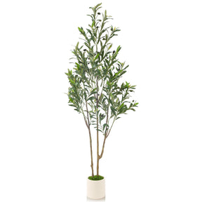 Faux Olive Tree with Lifelike Artificial Trunk and Fruits - SHareconn