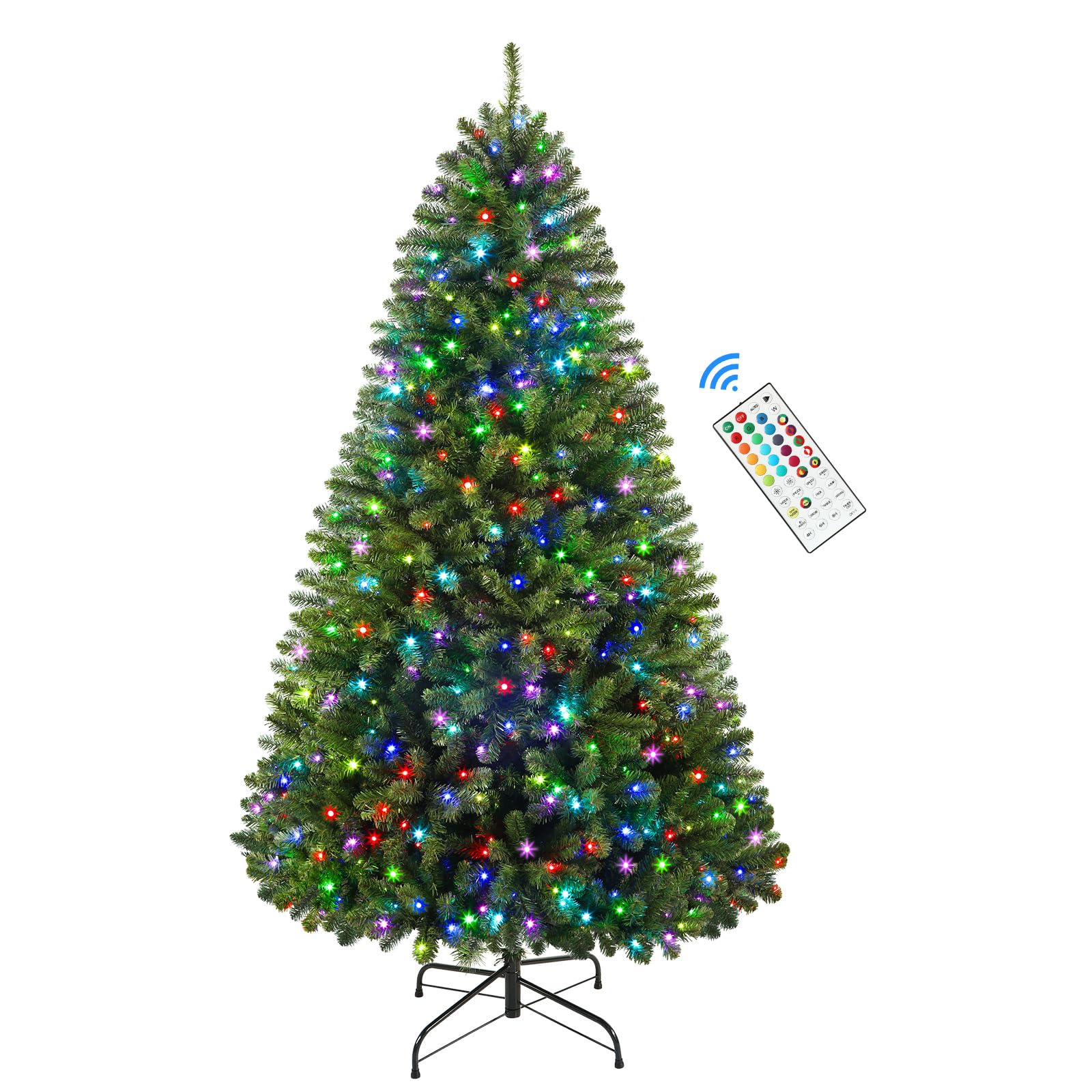 6ft Classic Spruce Artificial Christmas Tree with RGB Lights - SHareconn