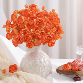 30Pcs Burnt Orange Ranunculus Artificial Flowers - SHareconn